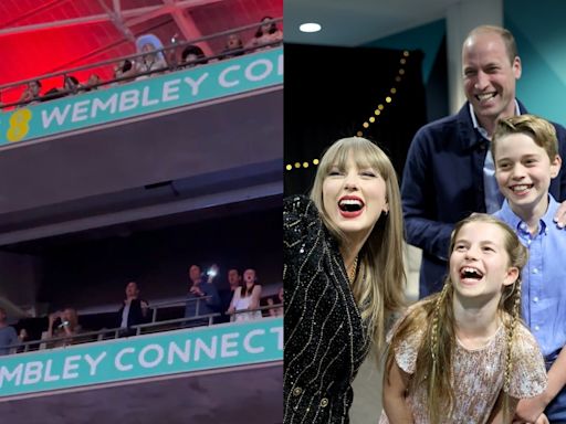Príncipe William dança muito em show de Taylor Swift e tieta cantora com George e Charlotte; vídeo