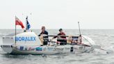 Couple aiming for record-breaking row around Great Britain arrive at Poole Harbour