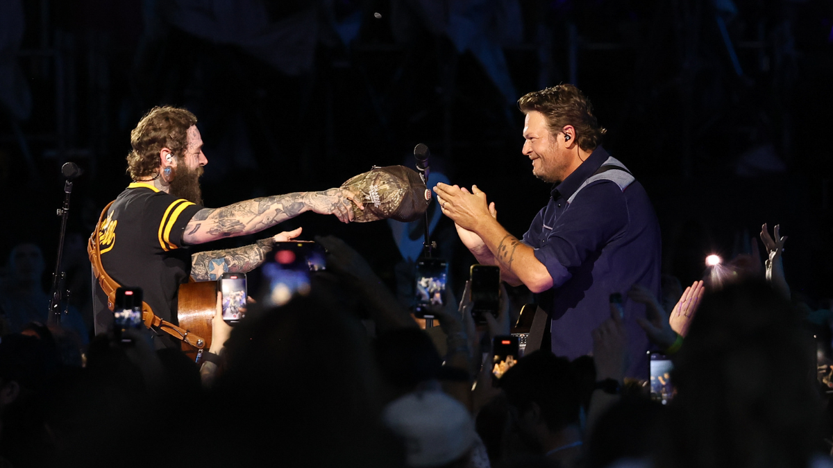 Watch Post Malone Party With 'Pour Me A Drink' Partner Blake Shelton | iHeart