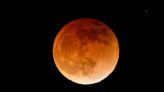 'Blood moon' puts on lunar display across parts of Americas, Europe and Africa