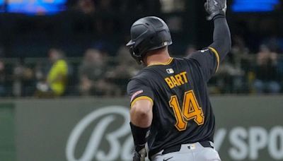 Bart hits grand slam, 1 of 5 Pirates homers, in 12-2 rout of Brewers