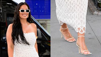 Ashley Graham Goes White Hot in Strappy Bottega Veneta Sandals — ... Obsessed With This Style This Summer