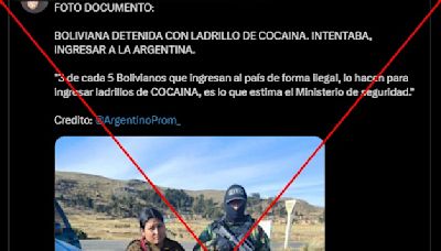 Foto de operativo antinarcóticos fue tomada en La Paz, Bolivia, no en la frontera argentina