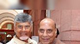 Andhra CM Naidu meets Defence Minister Rajnath Singh in Delhi today