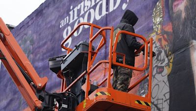 Finishing touches put on massive artwork celebrating Oscar-winning Northern Irish film