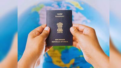 What does dark blue, maroon, white, and orange colours in Indian passport represent