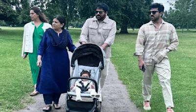 Chiranjeevi relishes 'serene moment' as he takes a stroll at Hyde Park with little one Klin Kaara, son Ram Charan and family