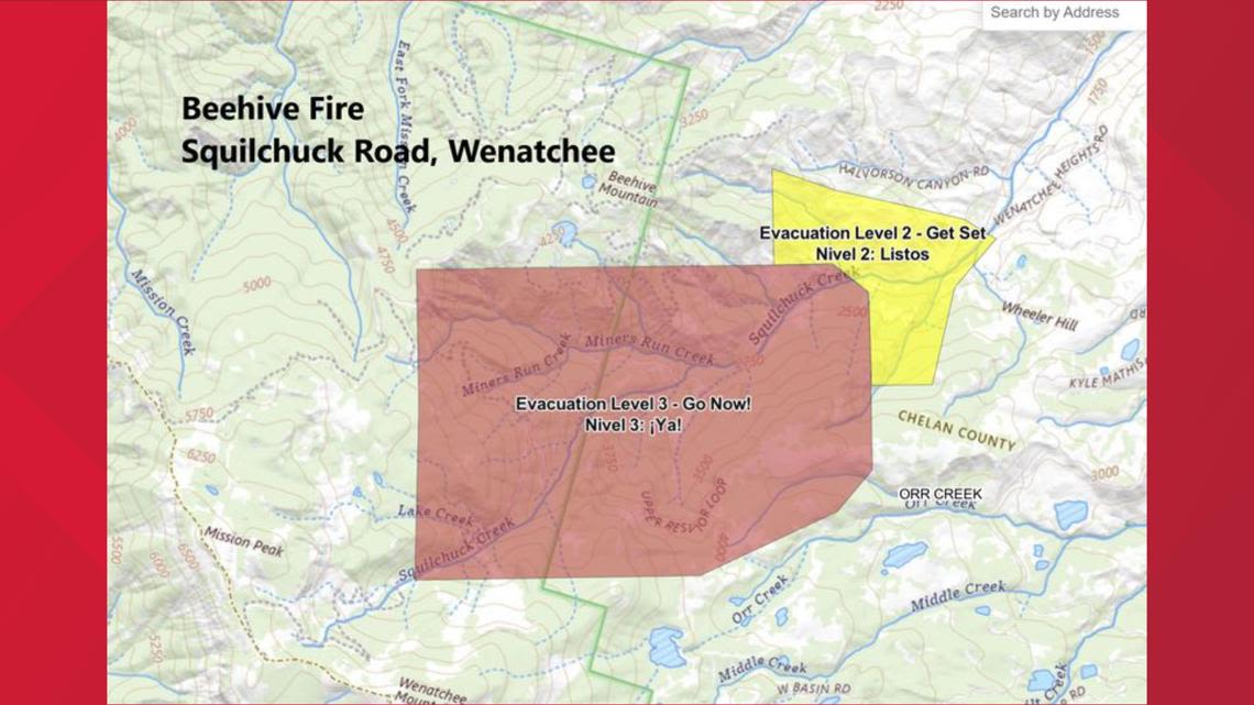 Level 3 (Go Now!) Evacuations issued for Beehive Fire near Wenatchee