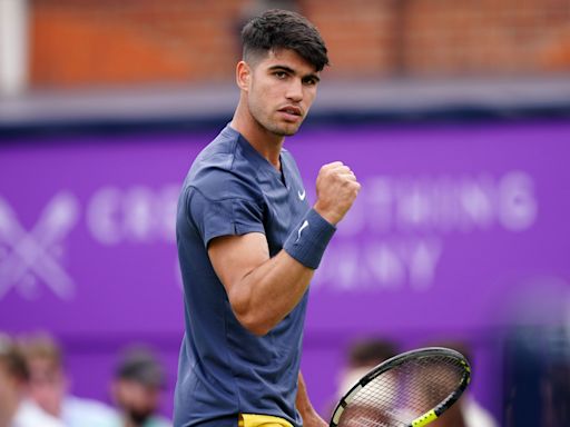 Carlos Alcaraz carries on where he left off on grass as he wins Queen’s opener