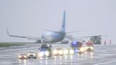 Plane skids off runway at Leeds Bradford Airport during Storm Babet