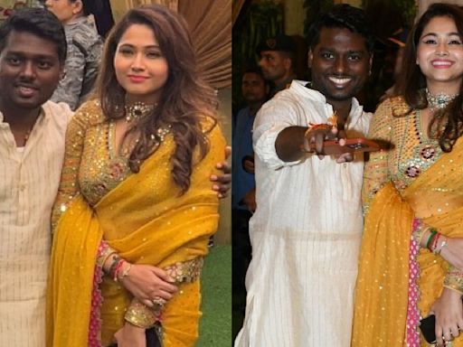 PHOTOS: Atlee sports kurta-mundu look and wife Priya looks stunning in yellow saree at Anant Ambani-Radhika’s pre-wedding event