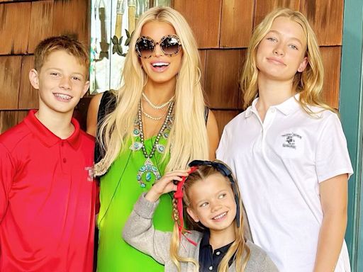 Jessica Simpson shares rare snaps with all 3 children ready for school