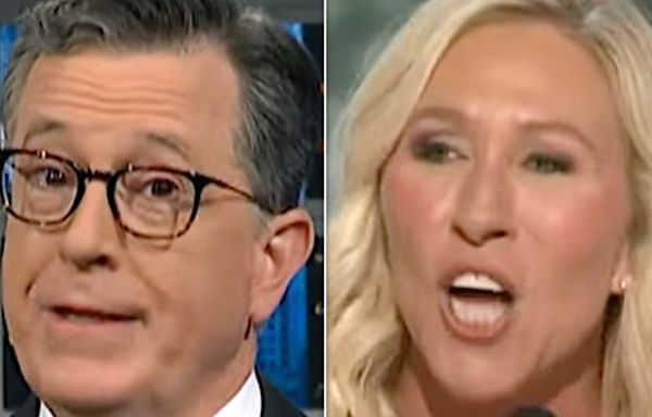 Stephen Colbert Nails 'Absolutely Chilling' Part Of Marjorie Taylor Greene's RNC Speech