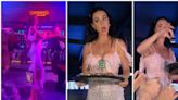 Katy Perry, dándolo todo y sirviendo chupitos en una discoteca de Barcelona