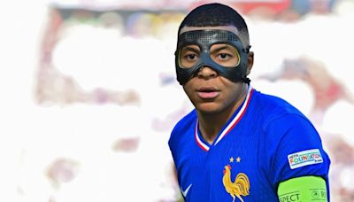 Why is Kylian Mbappe wearing a mask against Portugal at Euro 2024?