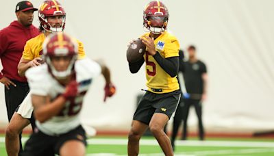 Jayden Daniels makes Commanders debut at rookie minicamp: ‘He’s a stud’