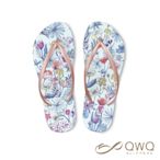 【QWQ】女款印花防滑夾腳拖鞋-露台上的波麗-淡水色-防水防臭人字拖(AIPL00510)