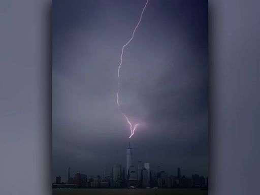 Lightning strike zaps NYC’s One World Trade Center as 1 hurt in severe thunderstorms