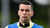 Seamus Coleman reacts to Heimir Hallgrimsson as he makes tournament challenge