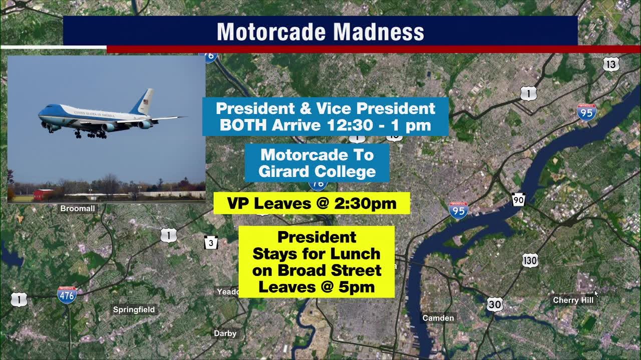 Philadelphia traffic: Biden, Harris visit to bring motorcade madness Wednesday