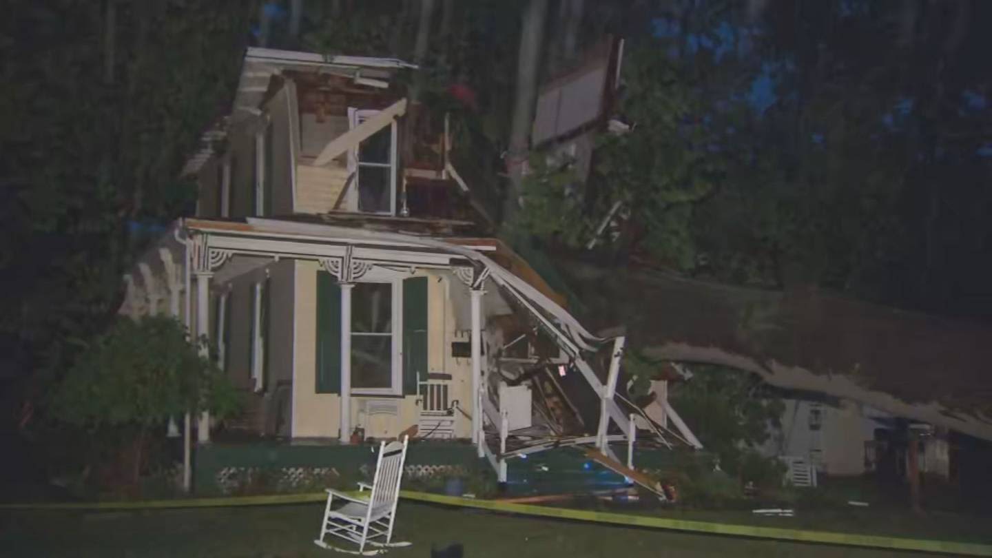 Massive tree falls during severe storms, splitting Beaver County home in half