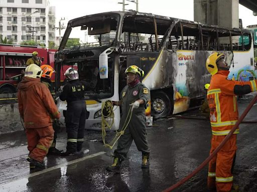 Tragic bus fire in Thailand claims lives of 23 students - Times of India