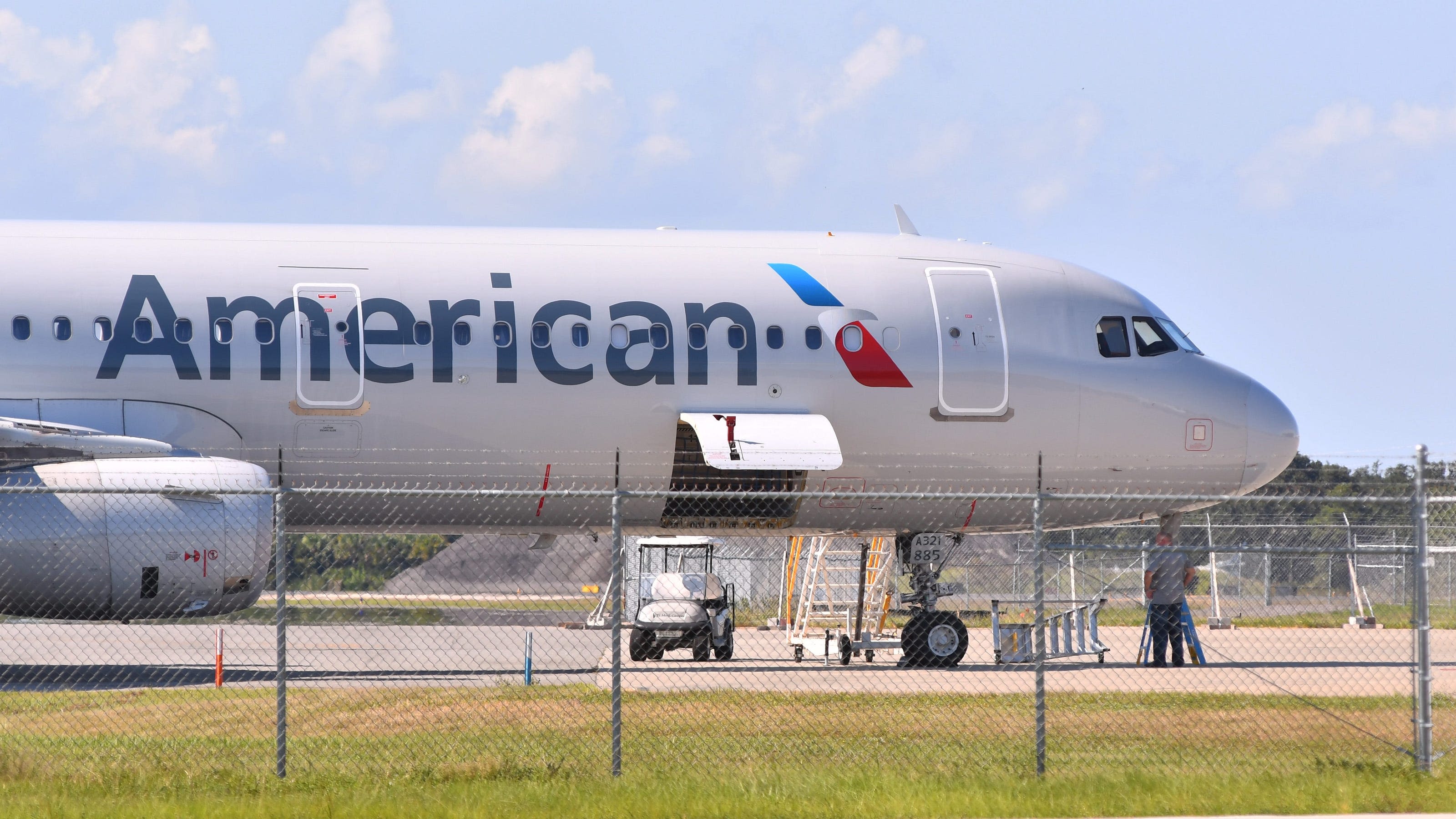 Watch: American Airlines plane loses tire during takeoff, fire ignites on Florida runway