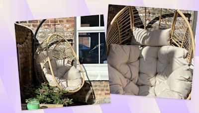 Dunelm's hanging egg chair is officially the best piece of garden furniture I own