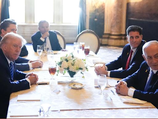 A beaming Donald Trump welcomes Israeli Prime Minister Benjamin to Mar-a-Lago, mending a yearslong rift with a key political ally