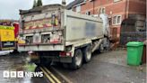 Tipper truck driver fell asleep and crashed into wall