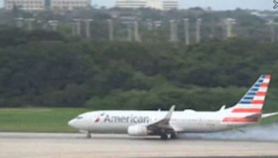 American Airlines plane tire explodes on Tampa airport runway moments before takeoff – WATCH