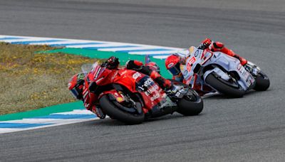 Espectacular duelo entre Bagnaia y Márquez: se llegaron a tocar en la carrera de MotoGP en Jerez