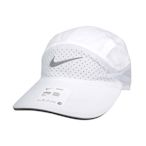 NIKE 運動帽-台灣製 慢跑 反光 防曬 遮陽 鴨舌帽 BV2204-100 白銀