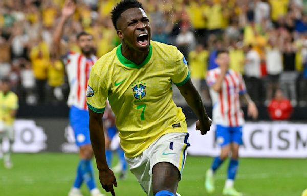 Junior scores twice to lead Brazil to 4-1 win over Paraguay in Copa America group stage