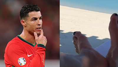 Does Cristiano Ronaldo paint his toenails?! CR7 shows off unlikely pedicure as he relaxes on beach after miserable Euro 2024 campaign with Portugal - but all can be explained | Goal.com Singapore