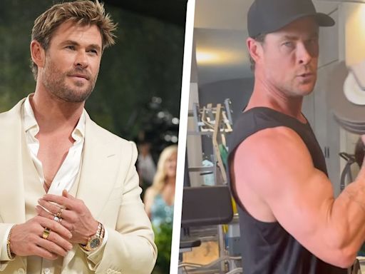 Chris Hemsworth Shows off Massive Biceps When Hitting the Gym