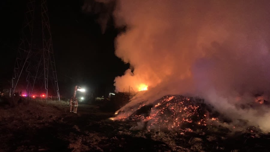 ‘Spontaneous combustion’ causes large wood debris fire in Sherwood