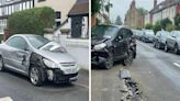 Neighbours shaken as hurtling car SMASHES nine vehicles on street