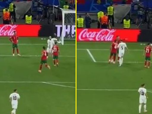 New footage shows Portugal star run length of pitch to console tearful Ronaldo