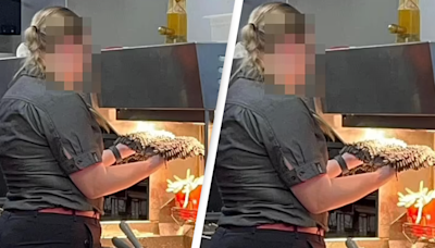 McDonald's worker caught using fries warmer to dry mop