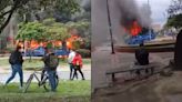 EN VIVO | Manifestaciones HOY 25 de abril en Bogotá: Encapuchados incendian un bus del SITP