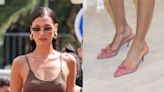 Bella Hadid Sticks With Vintage in Pink Suede Prada Mules During Cannes