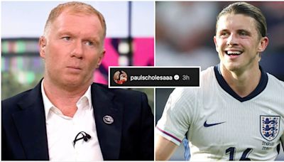 Paul Scholes reacts after hearing Gareth Southgate is starting Conor Gallagher vs Slovenia