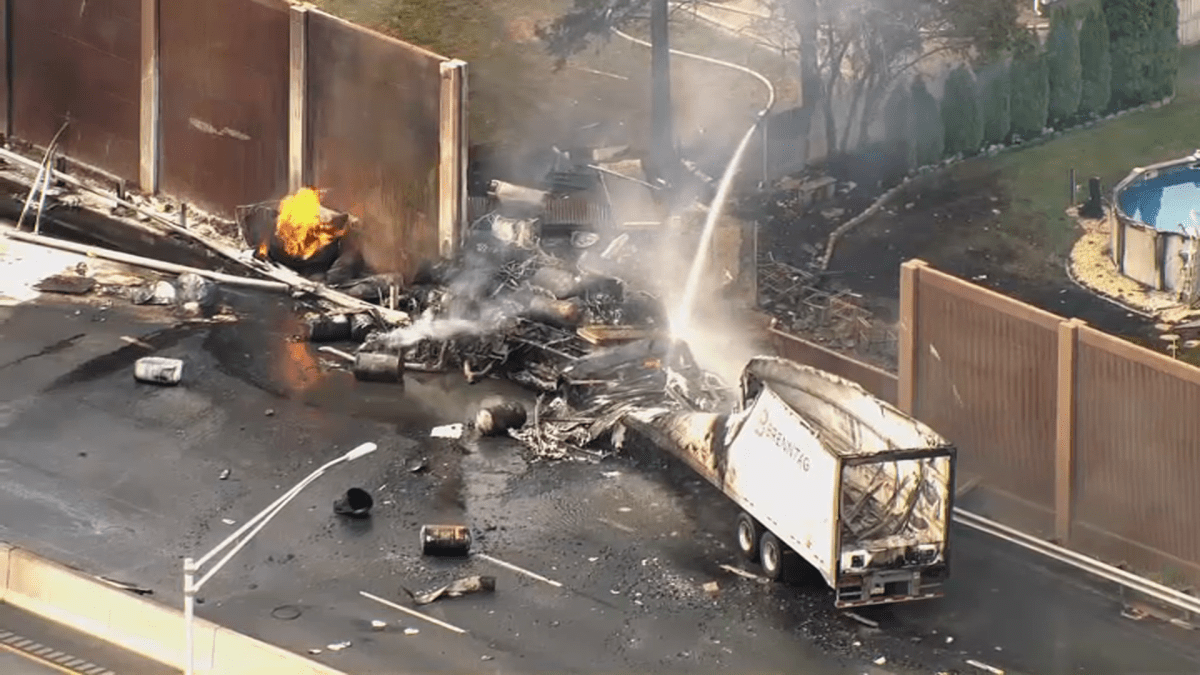 Tractor-trailer explosion in Clifton closes Route 3, causes extensive damage