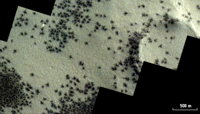 Satellites spot clusters of 'spiders' sprawled across Mars' Inca City (photo)