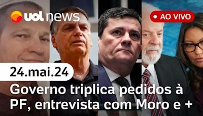 UOL News 1ª Edição com Fabíola Cidral, Sergio Moro, Tales, Raquel Landim e Madeleine | 24/05/24