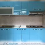高雄 流理台 廚房 廚具 240 公分 送水槽 不銹鋼檯面 美耐板 海沁藍一字型 晶漾軒 JYX Kitchen