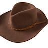 Also known as a Vaquero hat. Has a tall, creased crown and a wide brim that is turned up at the sides. Often made from felt or straw. Popular among ranchers and cowboys in the Southwest.