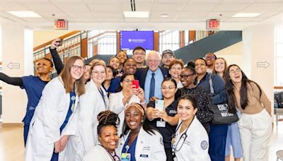 Sen. Bernie Sanders visits Johns Hopkins University School of Nursing