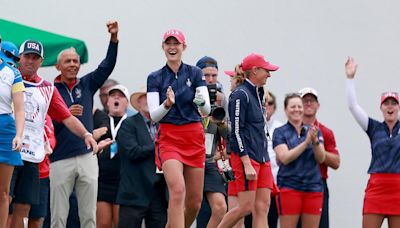 USA retain healthy advantage in Solheim Cup as Europe battle to stay in touch